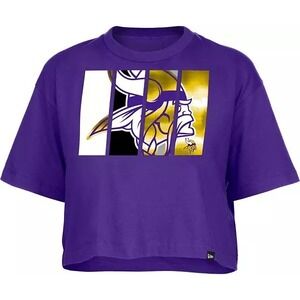 New Era Women's‎ Minnesota Vikings Panel Boxy Purple T-Shirt Small